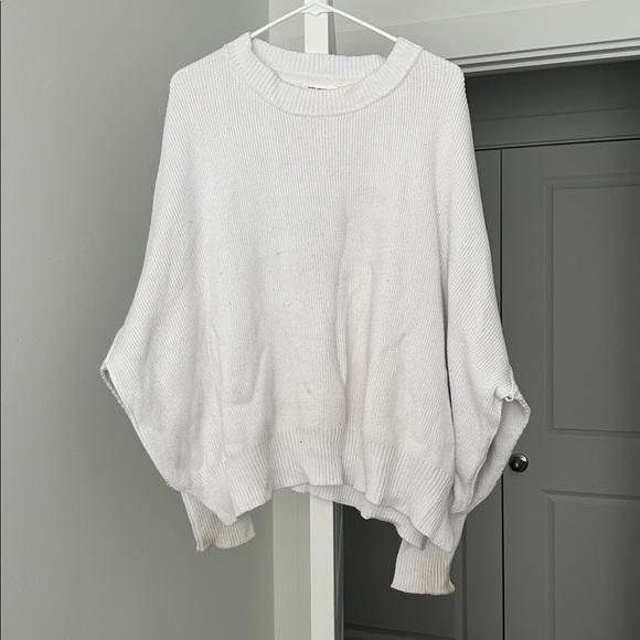 Pink Lily Sweaters - Pink Lily Soft White Ribbed Sweater